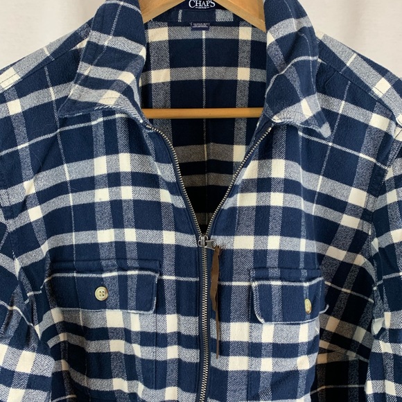 Chaps womens plaid shacket zip front , size 1x - Picture 2 of 4